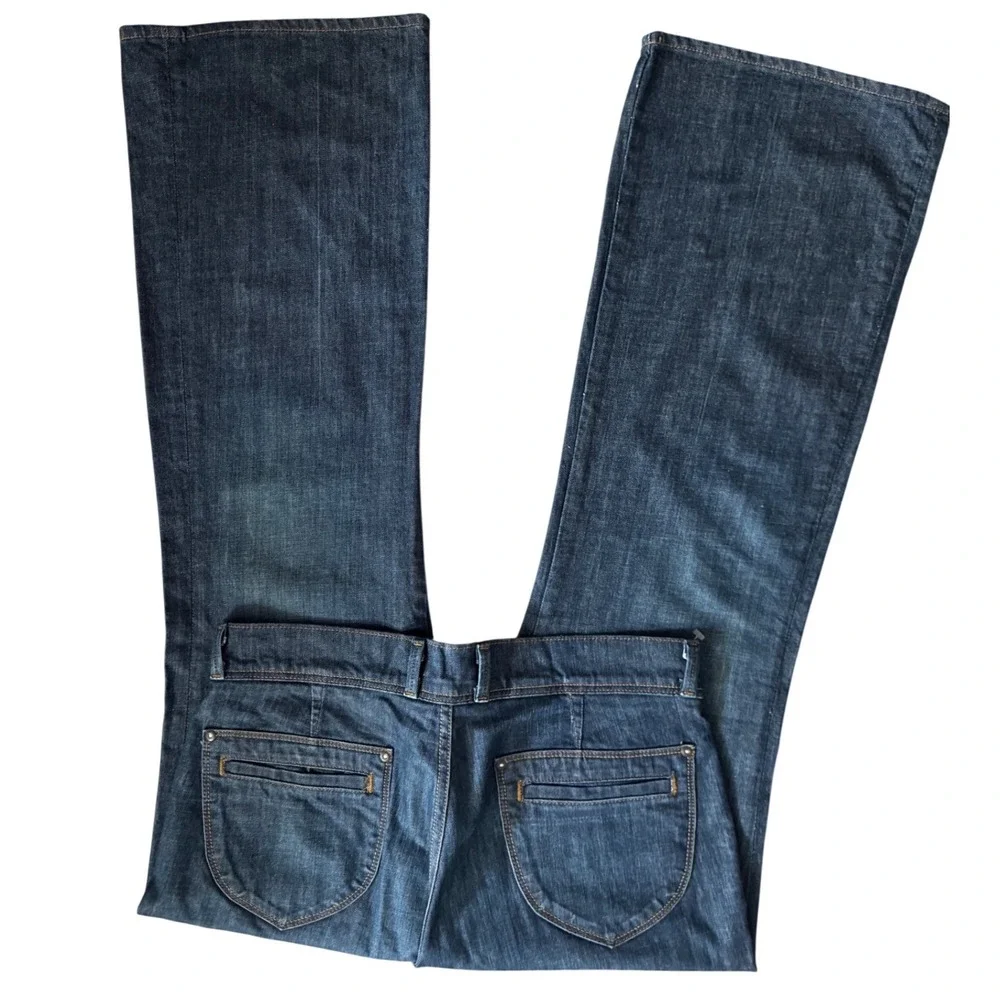 OLD NAVY Women's Classic‎ Rise Blue Wash Jeans Pockets Wide Leg Size 12